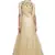 BEIGE Heavy Sequins Golden Designer Embroidered Net Semi Stitched Gown