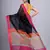 Black hand woven silk cotton saree with blouse