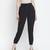 Black solid elsaticated women Tie-knot pant