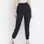Black solid elsaticated women Tie-knot pant
