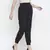 Black solid elsaticated women Tie-knot pant