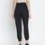 Black solid elsaticated women Tie-knot pant
