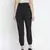 Black solid elsaticated women Tie-knot pant