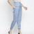 Outraging solid blue satin women elasticated pant