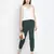 Raping solid green women elasticated pant
