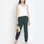 Raping solid green women elasticated pant
