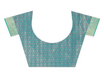 Turquoise Woven Art Silk
 Saree With Blouse 4
