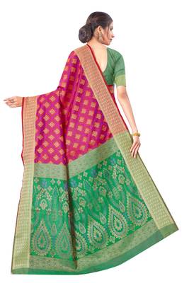 Red Woven Art Silk
 Saree With Blouse 2
