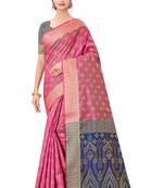 Pink Woven Art Silk
 Saree With Blouse