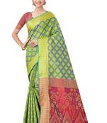 Green Woven Art Silk
 Saree With Blouse