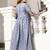 Light Grey Border Printed Rayon Flared/Gown Kurti