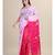 WHITE & Deep Pink  Cotton Silk Hand Woven  Jamdani Handloom Saree