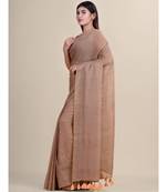 GOLDEN WITH ZORI Pure Cotton Silk Hand Woven  Jamdani  Handloom   Saree