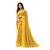 Pisara Yellow Georgette  Abstract Print with lace border Saree