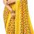 Pisara Yellow Georgette  Abstract Print with lace border Saree