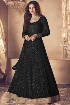 Black Embroidered Wedding Anarkali