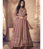 Mauve Traditional Sequence Embroidered Wedding Anarkali Lehenga
