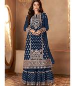 Navy Blue Georgette Pakistani Salwar Kameez