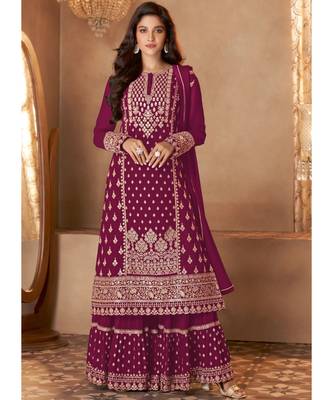Rani Pink Georgette Pakistani Salwar Kameez 1