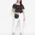 Black floral print  tie-knot off-shoulder women top