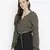 Ootd khaki color tie-knot women stylish top