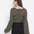 Ootd khaki color tie-knot women stylish top