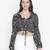 Zebra blacl printed tie-knot women top