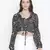 Zebra blacl printed tie-knot women top