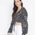 Zebra blacl printed tie-knot women top
