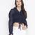 Jolly blue vibrant tie-knot women top