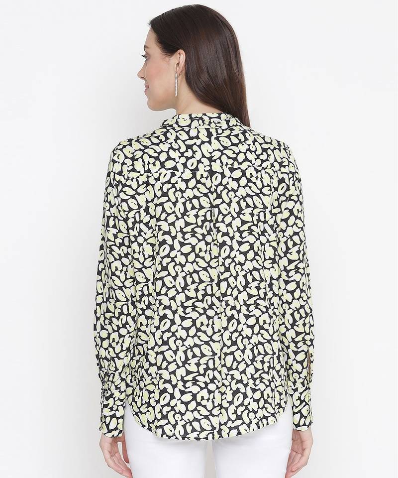 Flecked floral print magical tie- knot women top