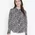 Bleek black floral print trendy  tie-knot women top
