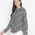 Bleek black floral print trendy  tie-knot women top