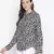 Bleek black floral print trendy  tie-knot women top
