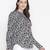 Bleek black floral print trendy  tie-knot women top