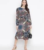 Mocolor printed bleted women stylish dress