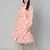 Eronic cute peachy polka print belted women dress