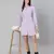 Eye catchy purple button- down women dress