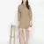 Umber Solid khaki button - down women dress