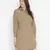 Umber Solid khaki button - down women dress