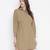Umber Solid khaki button - down women dress