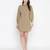 Umber Solid khaki button - down women dress