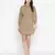 Umber Solid khaki button - down women dress