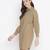 Umber Solid khaki button - down women dress