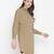 Umber Solid khaki button - down women dress