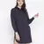 Stupefying solid navy blue button - down women dress