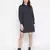 Stupefying solid navy blue button - down women dress
