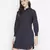 Stupefying solid navy blue button - down women dress
