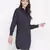 Stupefying solid navy blue button - down women dress