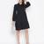 Valiant solid black chic button-down women shirt dress